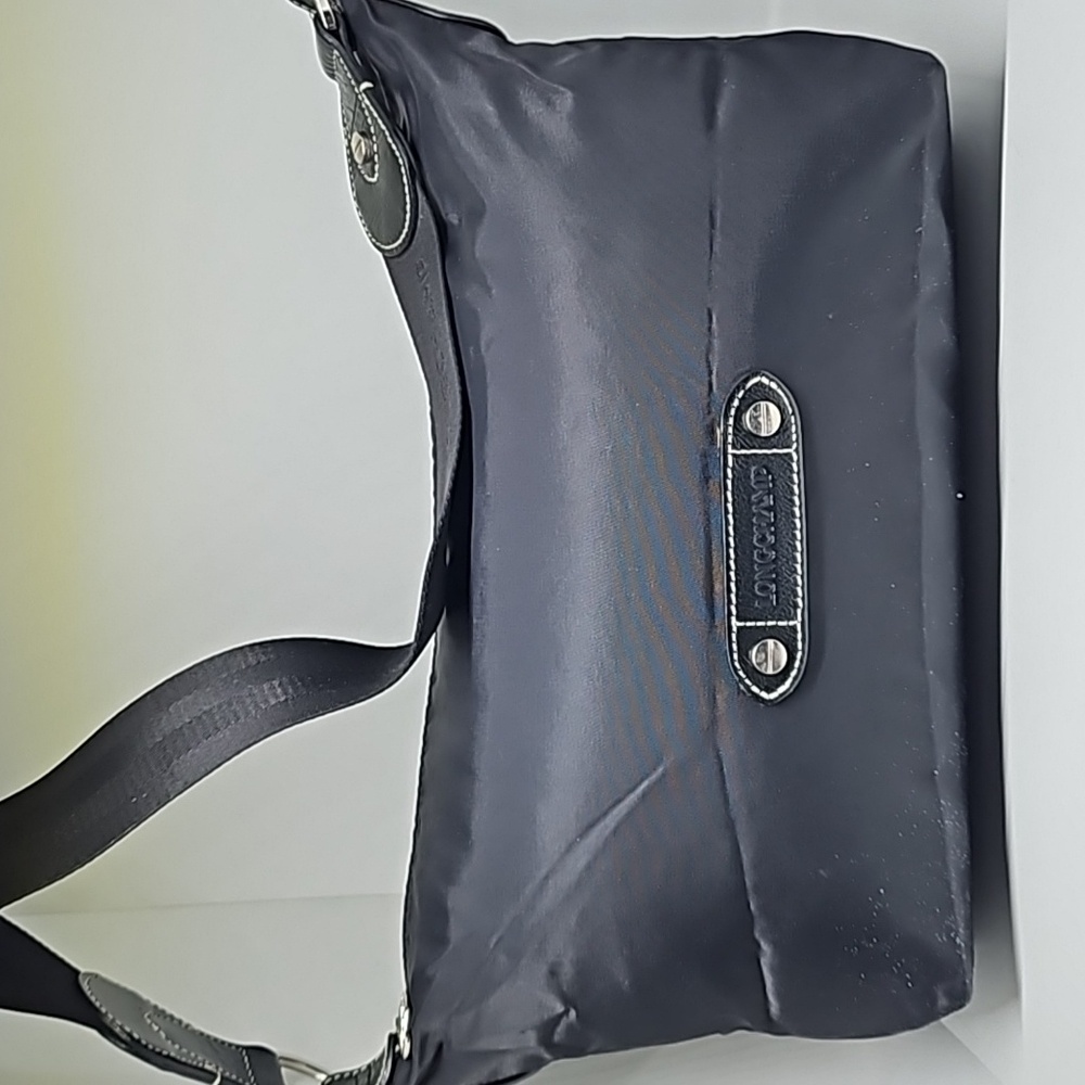 Longchamp Hobo Black ERN/B3 Satchel with leather accents & nickel hardware